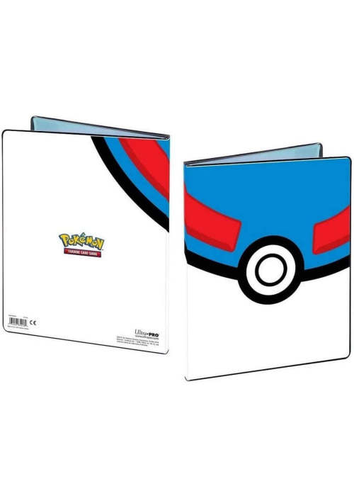 a white and blue book with a red and blue design