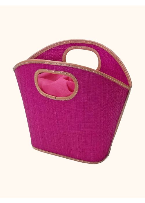 a pink bag with a handle