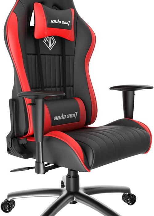 a black and red gaming chair