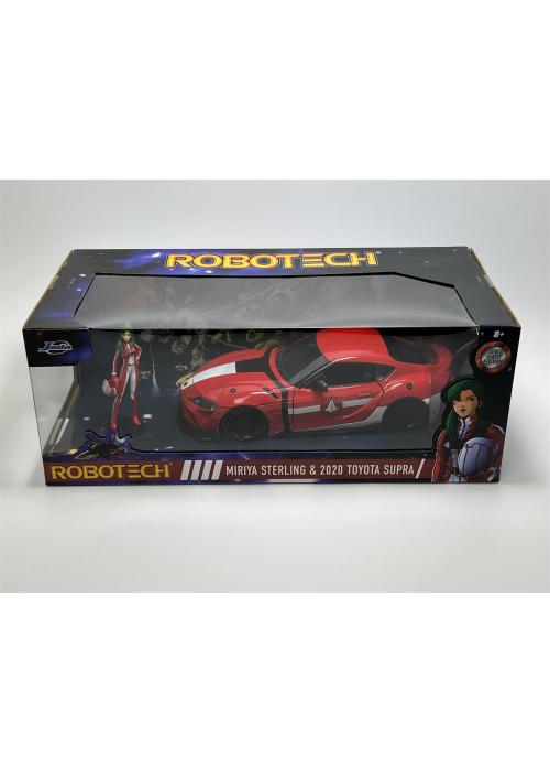 a toy car in a box