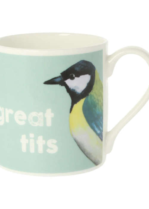 a mug with a bird on it