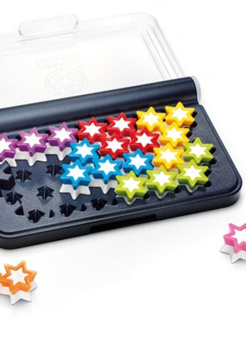 a plastic container with colorful stars