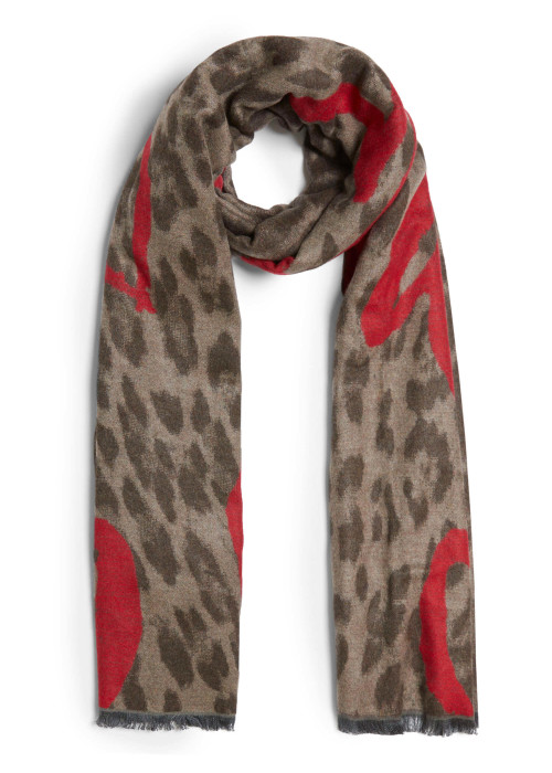 a scarf with a leopard print