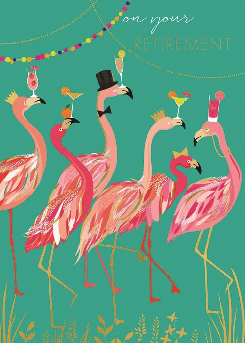 a group of flamingos with drinks