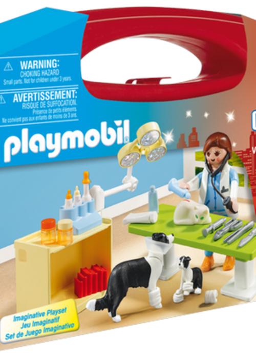 a plastic toy box with a toy figure and a dog