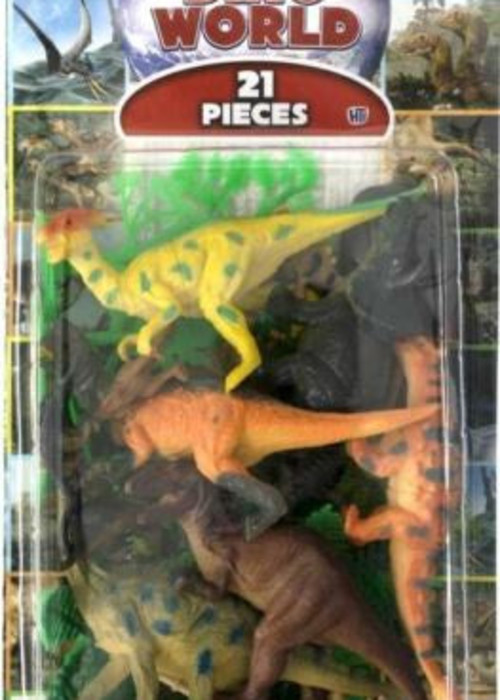 a plastic toy dinosaur in a package