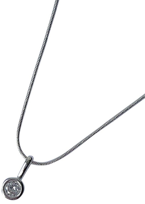 a silver chain with a small pendant