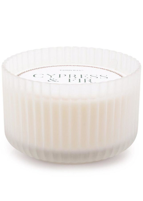 a white candle in a plastic container