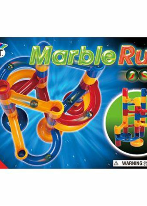 a box of colorful marble run