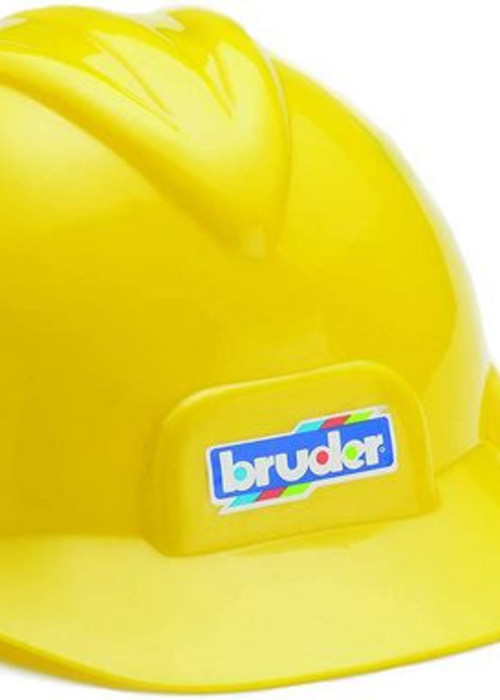 a yellow hard hat with a logo on it