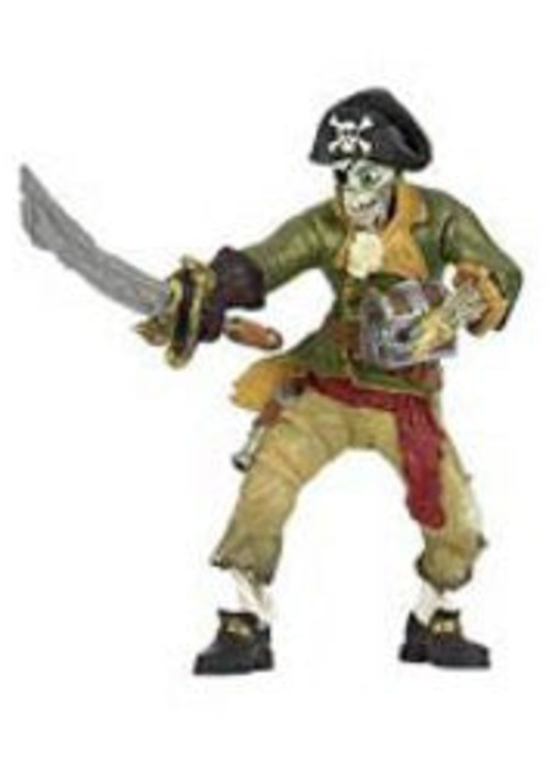 a toy pirate holding a sword