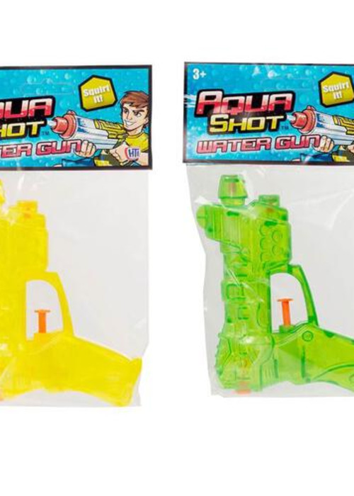 two plastic water guns in bags