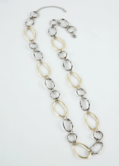 a necklace with ovals on it