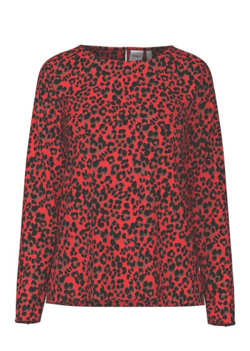 a red and black leopard print shirt