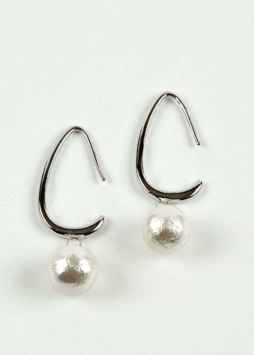 a pair of earrings with pearls