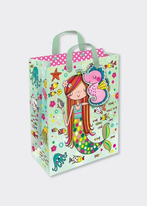 a bag with a mermaid and seahorse