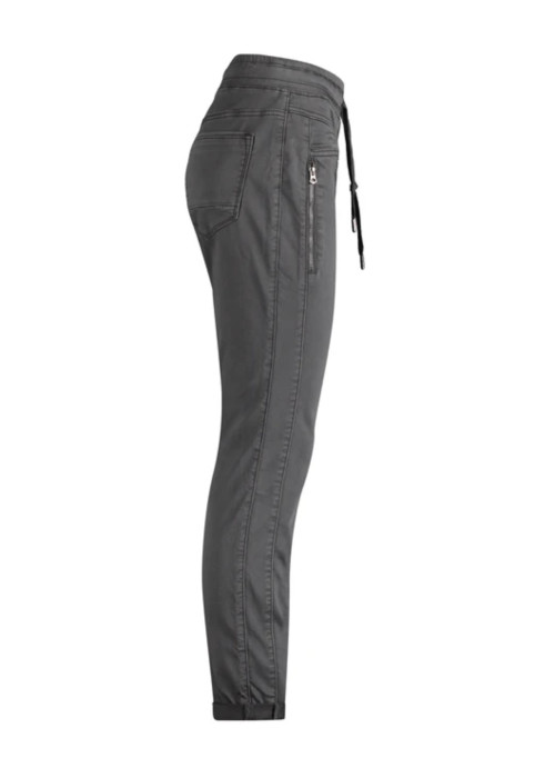 a grey pants with zippers