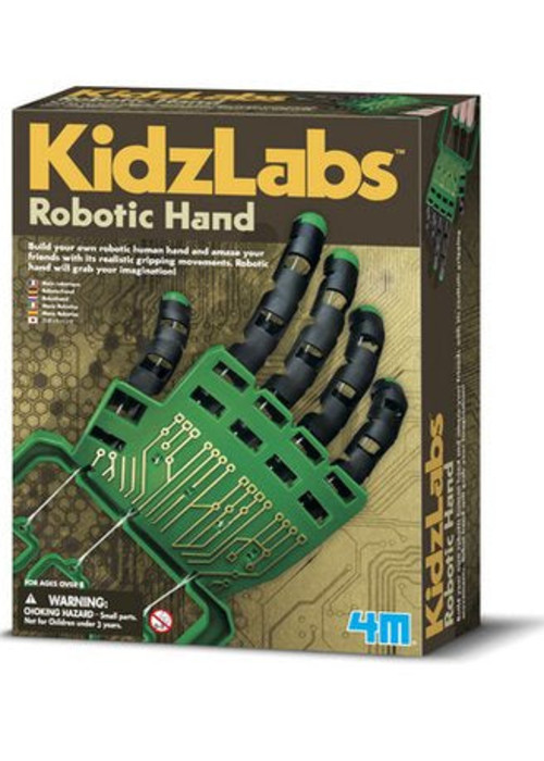 a box with a robot hand