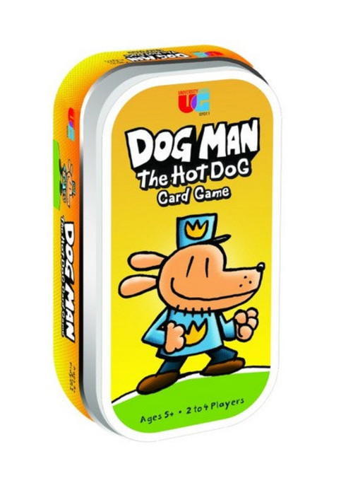 a yellow and orange tin with a cartoon dog