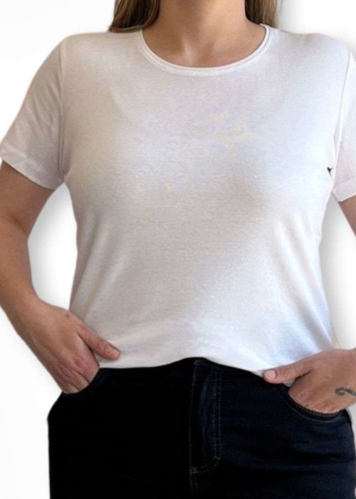 a woman wearing a white shirt