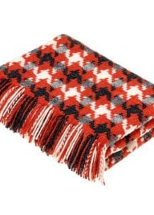 a red and black blanket