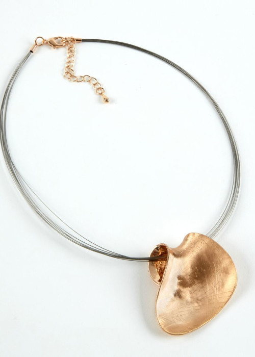 a necklace with a leaf pendant