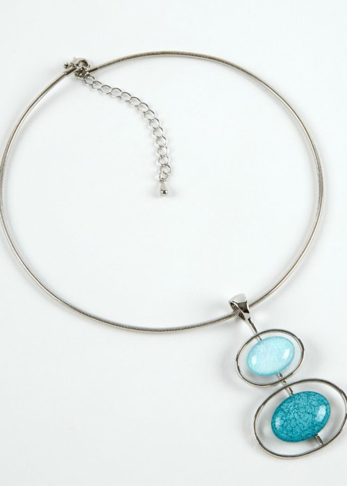 a necklace with blue stones