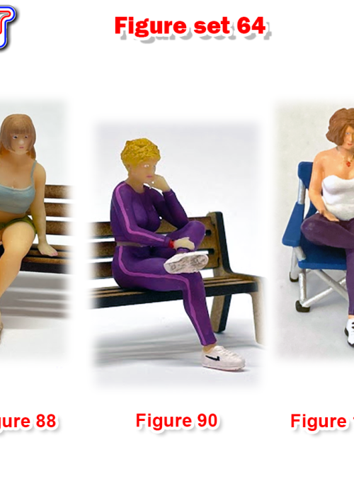 a group of figurines of women sitting on a bench