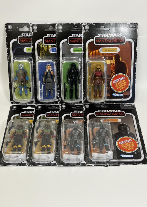 a group of toys in packaging