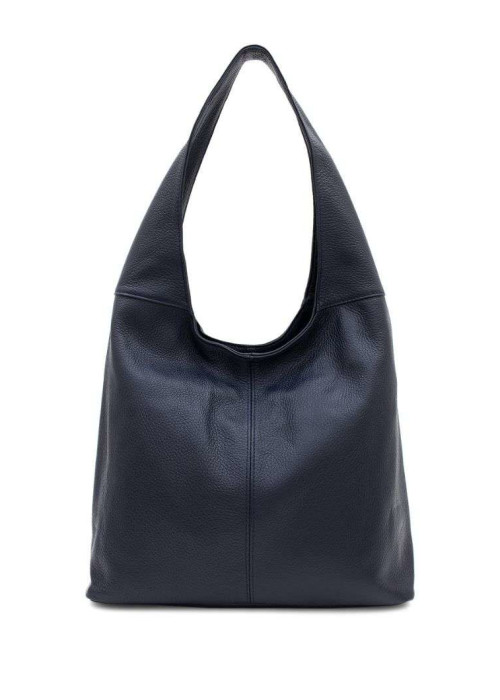 a black leather bag on a white background