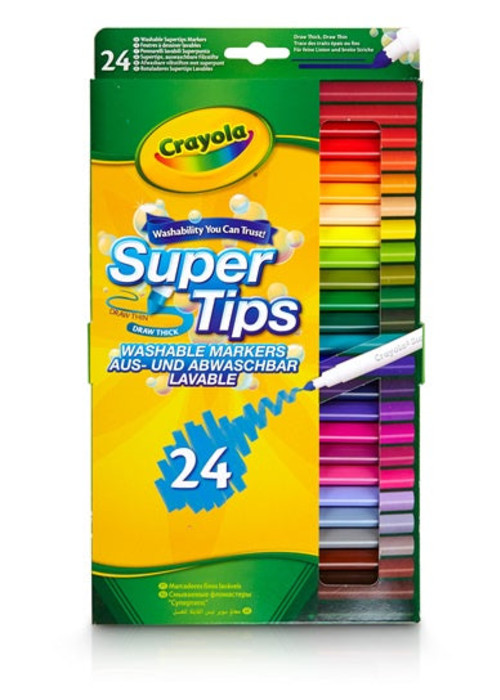 a box of crayola markers
