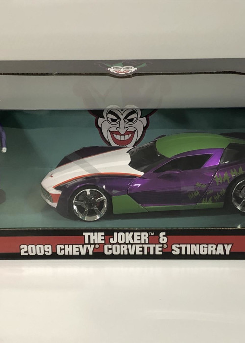 a toy car in a box