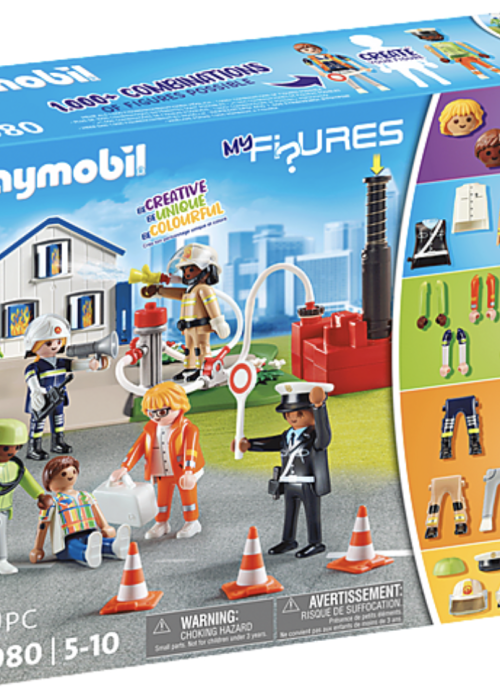 a box of playmobil toys
