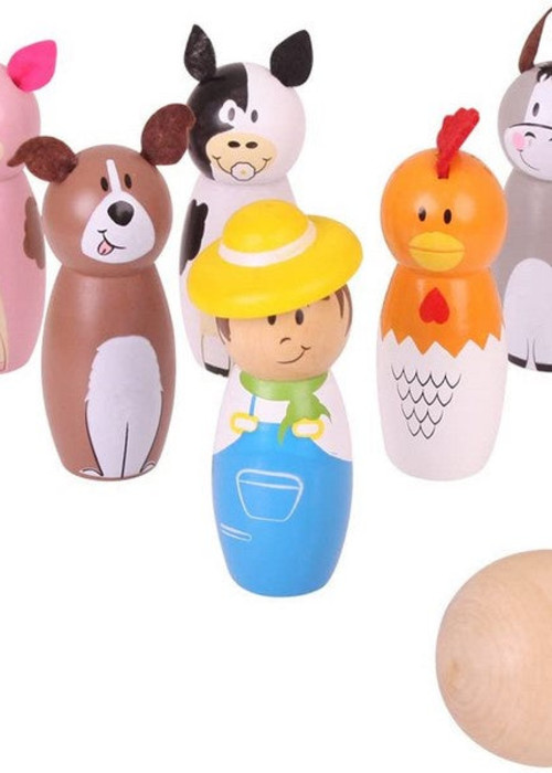 a group of wooden toys