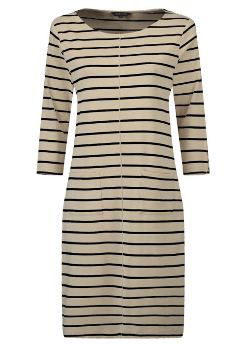 a dress with black stripes