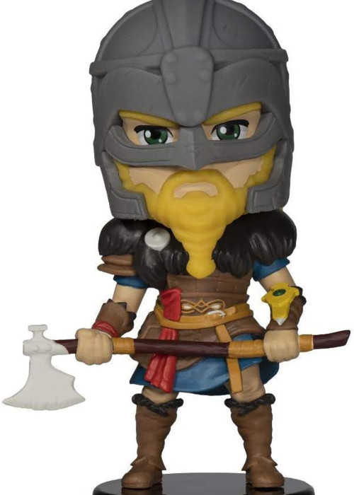 a toy figure of a viking with an axe