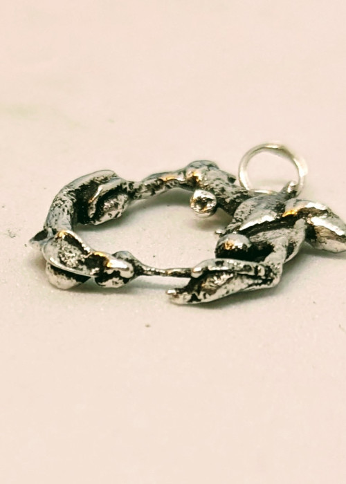 a silver ring with a ring attached