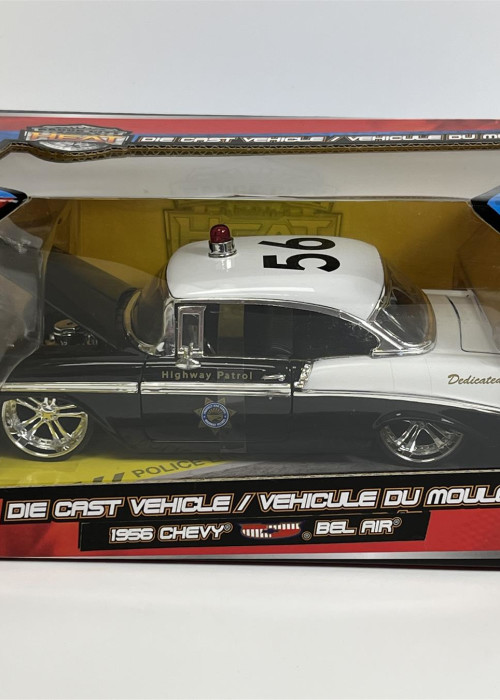 a toy car in a box