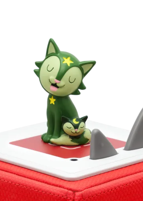 a toy cat and kitten on a red box