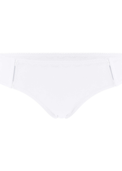 a white underwear with lace trim