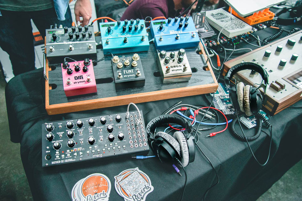 Strymon pedals at the Reverb.com booth