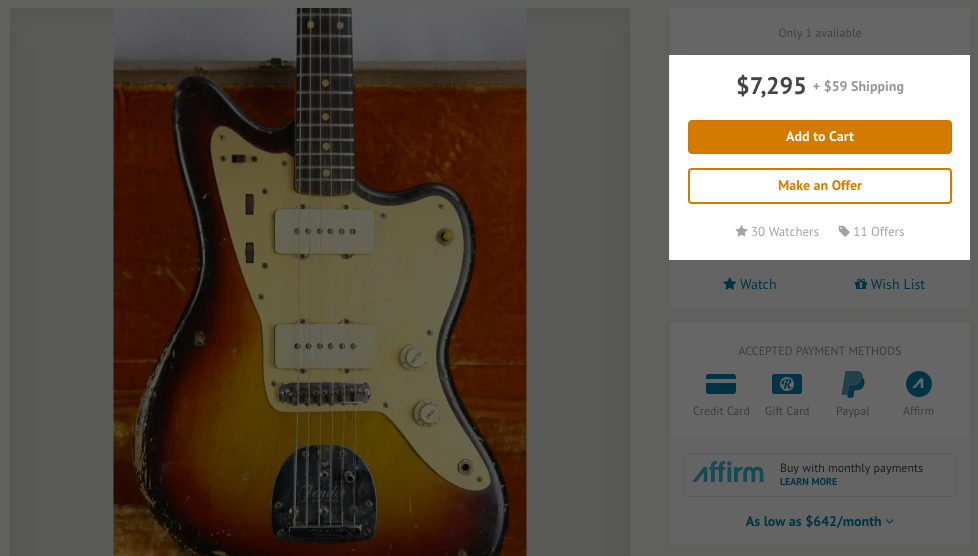 Buying from sale reverb