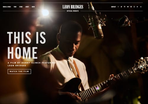 Leon Bridges' Website built on Squarespace