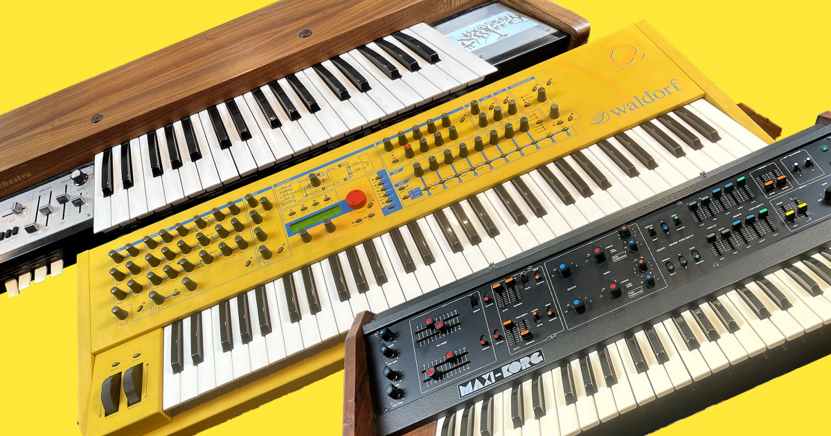 A selection of Erik Norlander's synths for sale