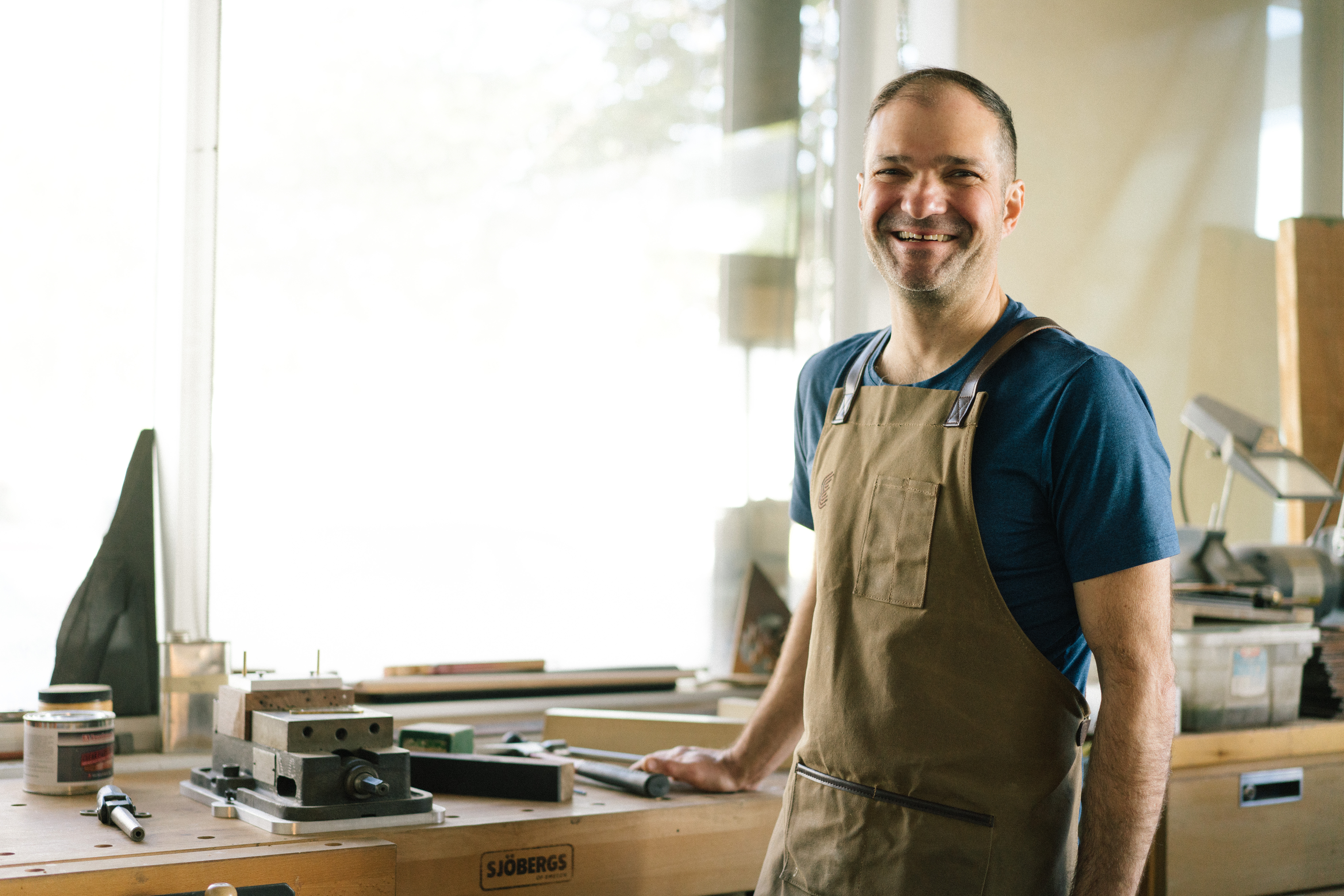 Otto D’Ambrosio at the workbench