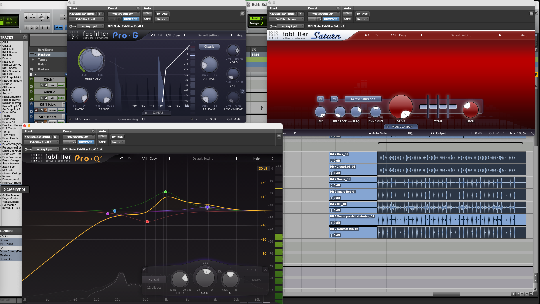 Kit 2, parallel distortion snare