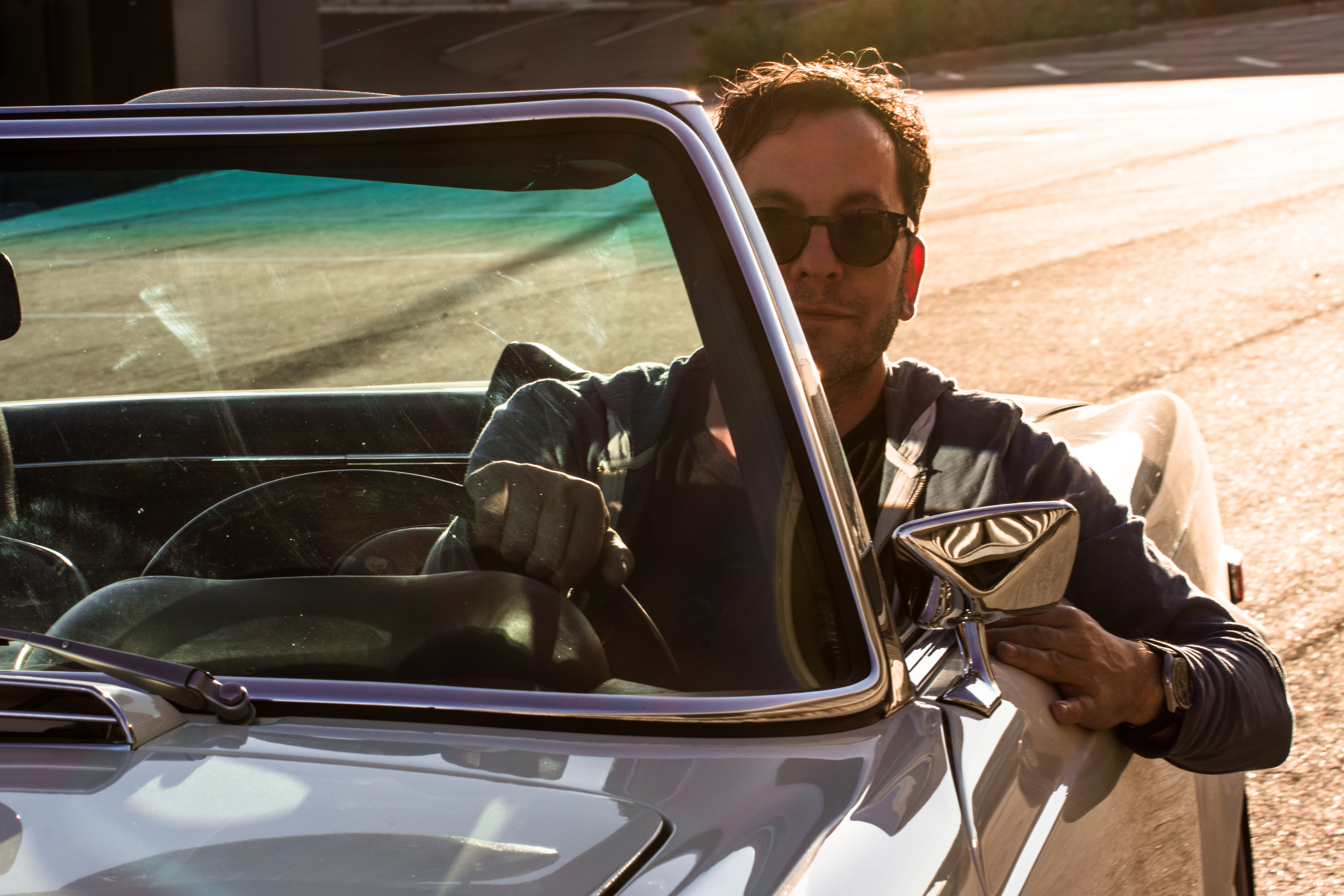 John at the wheel of his ’71 280SL