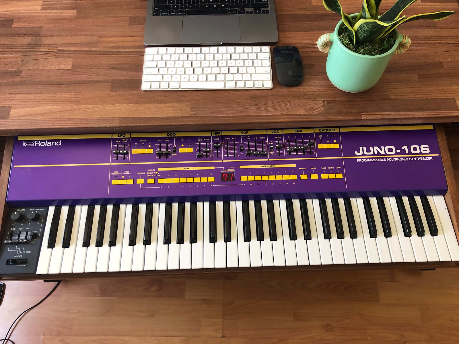 Roland Juno-106 (Custom Purple + Gold Colorway)