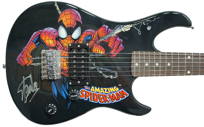 Peavey Marvel Spiderman 3/4 Size Electric Guitar Signed by Stan Lee with Certificate of Authenticity