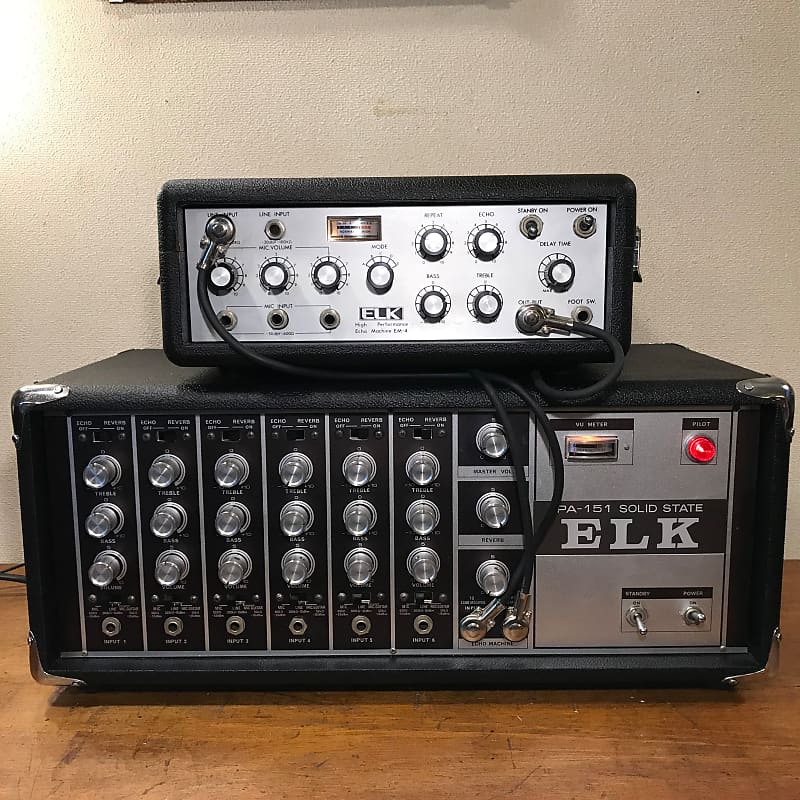 The solid-state Elk PA-151 pictured here is paired with the company's EM-4 Echo Machine.